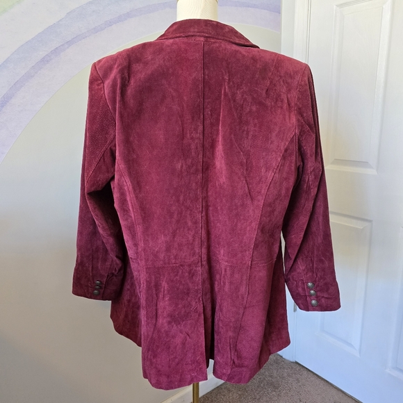 Denim & Co | 2X | Wine Washable Suede Button Front Jacket with Pockets - Picture 6 of 9